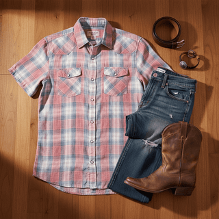 Redan Vintage Western Shirt Styled Flat Lay