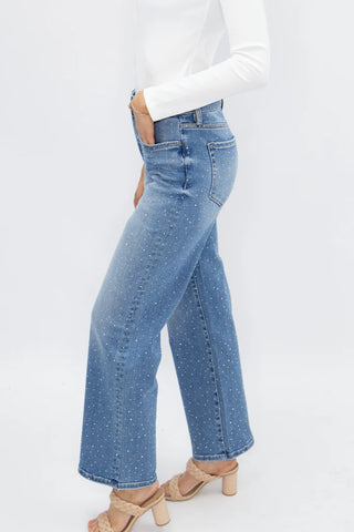 Rhinestone Straight Leg Jeans