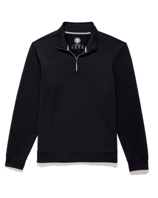 Flag & Anthem Mareflex Ridge Stretch Ottoman quarter-zip mock neck pullover in black