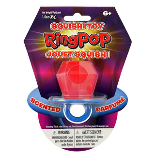 Squishi Toy RingPop packaging with red toy 
