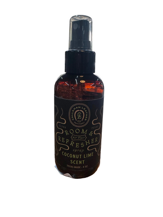 Callahan Leather Co. 4oz Coconut Lime Room Refresher Spray in dark amber bottle