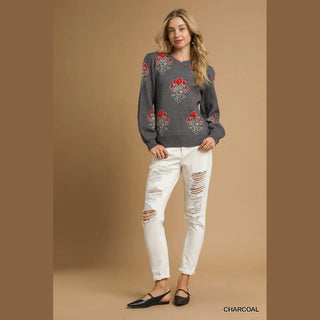 Umgee Women's Tops Rose Sweater