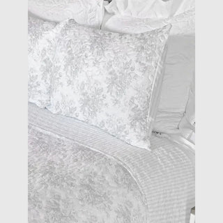 Ida Mae Home Blankets Rose Toile Gray Standard Sham