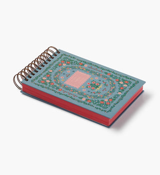 Rifle Paper Co. Rosette Desktop Spiral Notepad with floral cover and red page edges