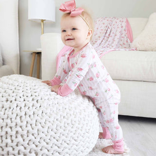 Caden Lane Baby Footies Rosy & Cozy Convertible Zip Romper
