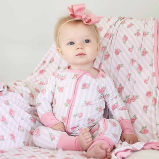 Caden Lane Baby Footies Rosy & Cozy Convertible Zip Romper