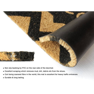 RugSmith Home Decor RugSmith Black Herringbone Welcome Doormat, 18" x 30"