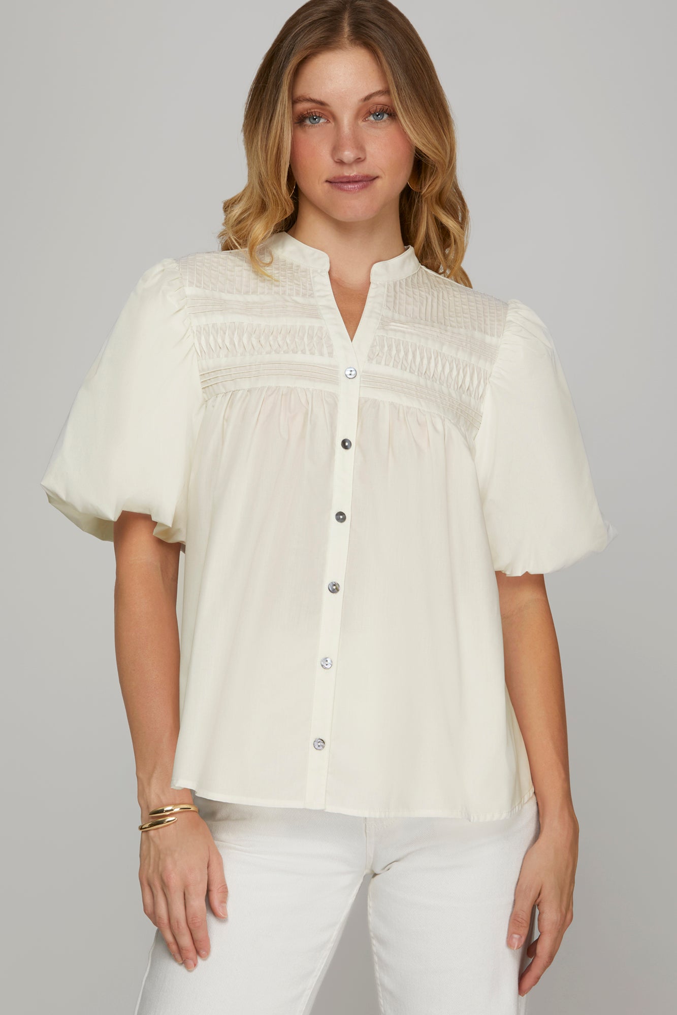 White Woven Top