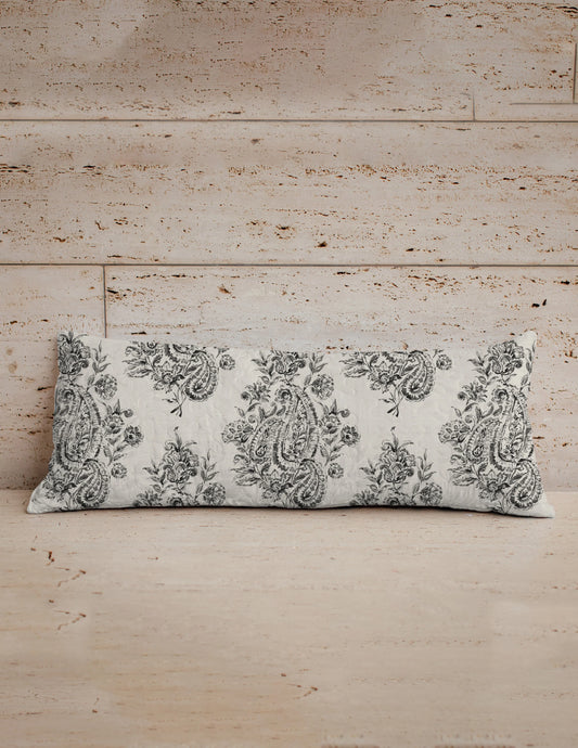 Saddle Paisley Black Quilted Pillow