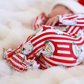 Caden Lane Christmas Clothing Santa Claus Lane Zipper Footie