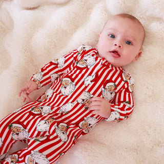 Caden Lane Christmas Clothing Santa Claus Lane Zipper Footie