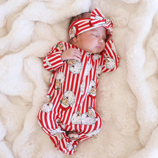 Caden Lane Christmas Clothing Santa Claus Lane Zipper Footie