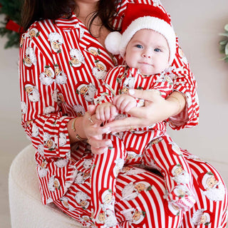 Caden Lane Christmas Clothing Santa Claus Lane Zipper Footie