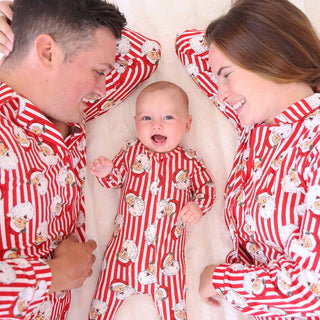 Caden Lane Christmas Clothing Santa Claus Lane Zipper Footie