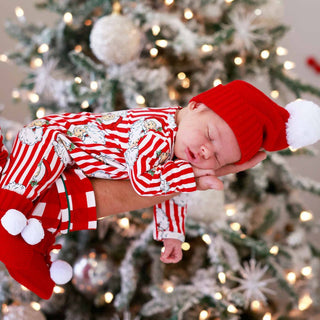 Caden Lane Christmas Clothing Santa Claus Lane Zipper Footie
