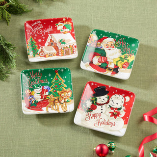 Santa's Retro Christmas Plate