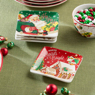 Santa's Retro Christmas Plate