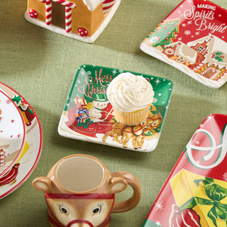 Santa's Retro Christmas Plate