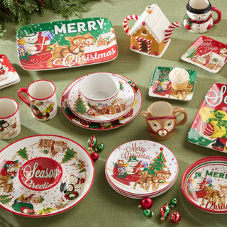 Santa's Retro Christmas Plate