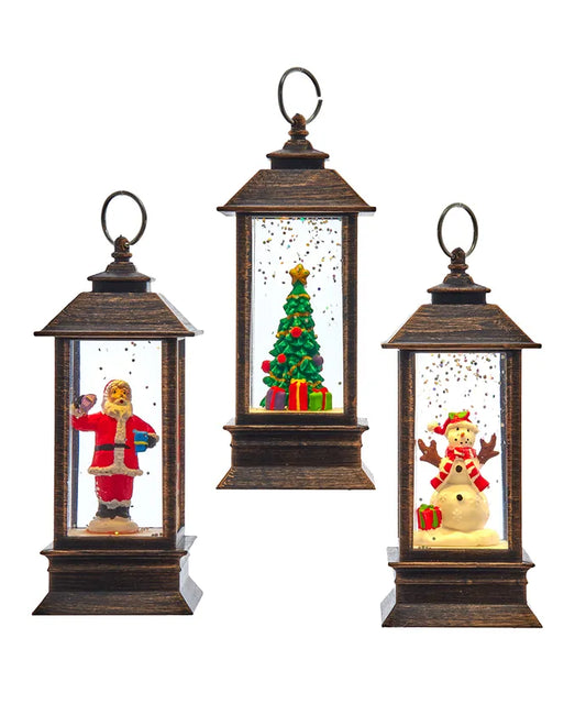 Santa & Christmas Tree Miniature Water Lantern
