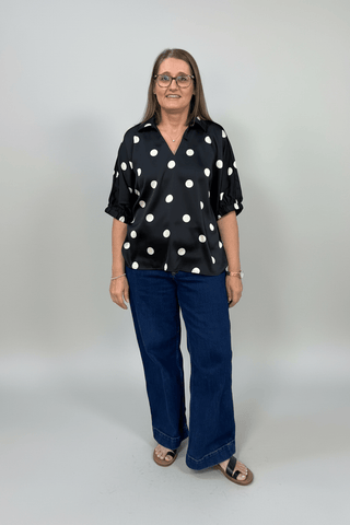Satin Polka Dot Top