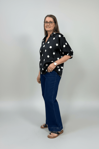 Satin Polka Dot Top