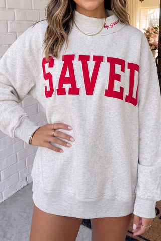 Saved By Grace Mock Neck Sweatshirt