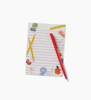 Rifle Paper Co. Schoolhouse Note Writing Set with school-themed illustrated notepad and red pen