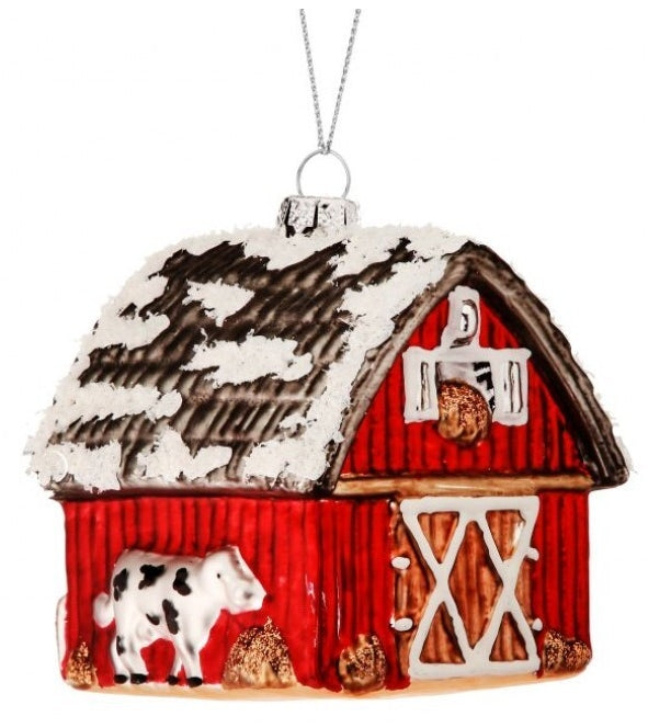 Glass Barn Ornament