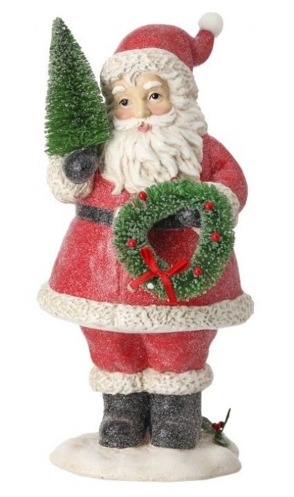 Santa with Tree and Wreath