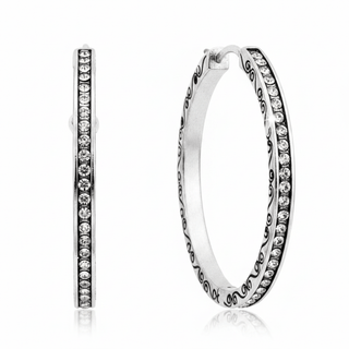 Secret of Love Hoop Post Earrings