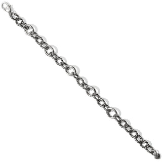 Brighton Sedona Link Charm Bracelet in silver with decorative chain links and lobster clasp