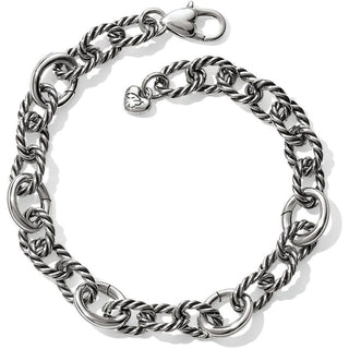 Brighton Sedona Link Charm Bracelet in silver with twisted rope-style links