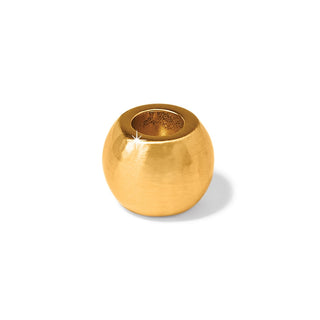 Gold tone Brighton Woodstock bead showing brushed texture and lustrous rim