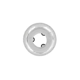 Hammered silver-tone Shine Stopper Bead with internal ball mechanism