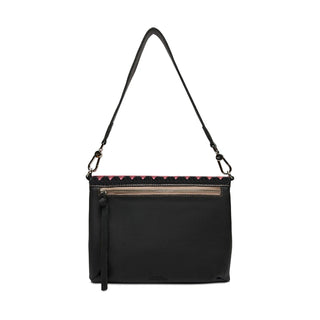 Black handbag with a strap 