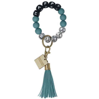 Southern Couture Keychains Happy Silicone Bracelet Key Chain