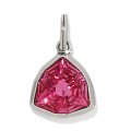 Brighton silver pendant with triangular faceted pink rose gemstone bezel setting