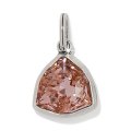 Brighton silver pendant with triangular faceted pink rose gemstone in bezel setting
