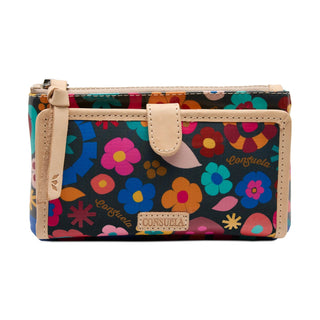 Floral patterned wallet with beige accents 