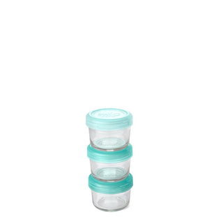 The Blessed Nest Kitchen Tools Aqua Small Glass Food Storage Container Set