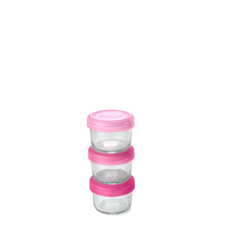 The Blessed Nest Kitchen Tools Pink Small Glass Food Storage Container Set