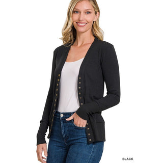 Zenana Women's Cardigans Snap Button Cardigan