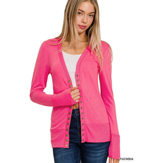 Zenana Women's Cardigans Snap Button Cardigan