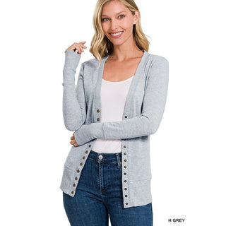 Zenana Women's Cardigans Snap Button Cardigan