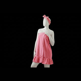 Bella Sleep+Spa Women's Pajamas Hot Pink Spa Wrap with Ruffle