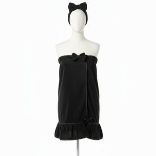 Bella Sleep+Spa Women's Pajamas Black Spa Wrap with Ruffle