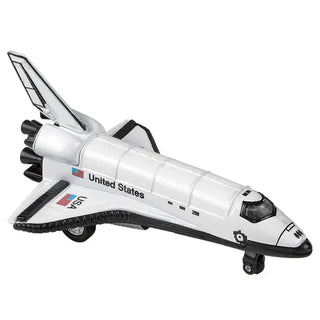 White diecast space shuttle toy model with United States and USA markings