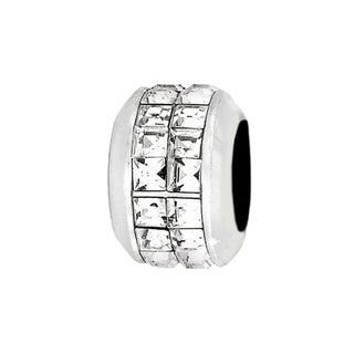 Brighton Spectrum Bead side view showing hollow threading hole and reflective crystal grid