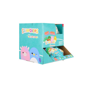 Squishmallows Squooshems Series 8 collectible display box with cute character designs